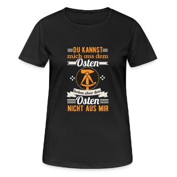 Allemagne de l’Est Ostalgie Stolzer Ostdeutscher RDA - T-shirt respirant Femme - noir - Devant - AI Model Female 172 light (172cm)