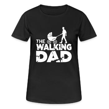 The Walking Dad Shirt Werdender Papa Geschenk - Frauen T-Shirt atmungsaktiv - Schwarz - Vorne - AI Model Female 172 light (172cm)