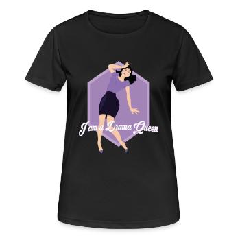Drama Queen - Frauen T-Shirt atmungsaktiv - Schwarz - Vorne - AI Model Female 172 light (172cm)