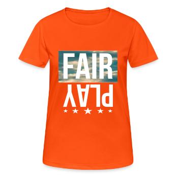 Fair Play - Frauen T-Shirt atmungsaktiv - Neonorange - Vorne - AI Model Female 172 dark (172cm)