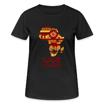 Africa Game Changer - Frauen T-Shirt atmungsaktiv - Schwarz - Vorne - AI Model Female 172 light (172cm)
