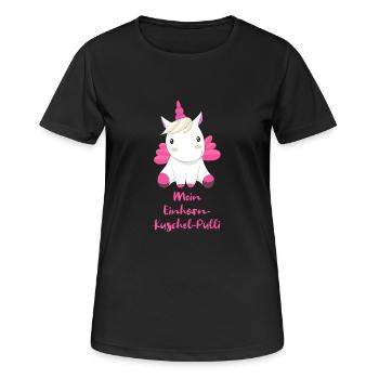 Einhorn Kuschel Pulli - Frauen T-Shirt atmungsaktiv - Schwarz - Vorne - AI Model Female 172 light (172cm)