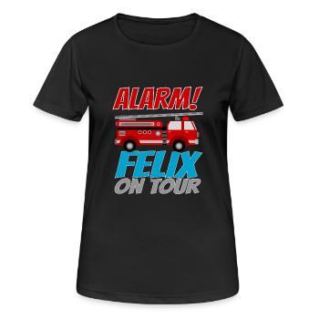 Felix Feuerwehrauto Kind Junge Geburtstagsgeschenk - Frauen T-Shirt atmungsaktiv - Schwarz - Vorne - AI Model Female 172 light (172cm)