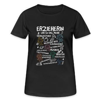 ERZIEHERIN - Kindergarten Kita Geschenkidee - Frauen T-Shirt atmungsaktiv - Schwarz - Vorne - AI Model Female 172 light (172cm)
