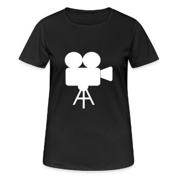 Kamera - Frauen T-Shirt atmungsaktiv - Schwarz - Vorne - AI Model Female 172 light (172cm)