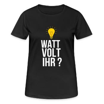 Elektriker - Frauen T-Shirt atmungsaktiv - Schwarz - Vorne - AI Model Female 172 light (172cm)