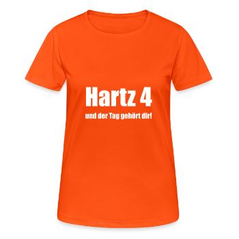 Hartz 4 - T-shirt respirant Femme - orange néon - Devant - AI Model Female 172 dark (172cm)