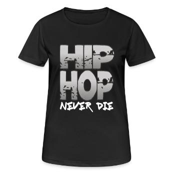 Hip Hop - Frauen T-Shirt atmungsaktiv - Schwarz - Vorne - AI Model Female 172 light (172cm)