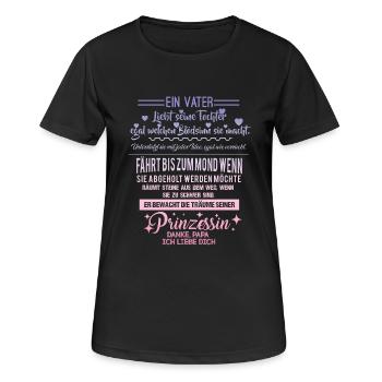 Tochter Vater Geschenk Spruch Liebevoll Danke Papa - Frauen T-Shirt atmungsaktiv - Schwarz - Vorne - AI Model Female 172 light (172cm)