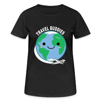 Travel Travel Buddies Traveler Traveling Reisen - Women's Breathable T-Shirt - black - Front - AI Model Female 172 light (172cm)