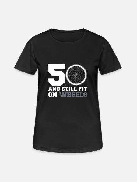 50th 50th birthday cycling cyclist gift - Women's Breathable T-Shirt - black