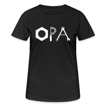 Opa Großvater T-Shirt Geschenk Handwerker - Frauen T-Shirt atmungsaktiv - Schwarz - Vorne - AI Model Female 172 light (172cm)