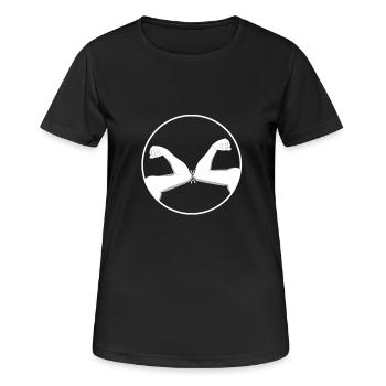 Corona sans serrer les coudes des mains - T-shirt respirant Femme - noir - Devant - AI Model Female 172 light (172cm)