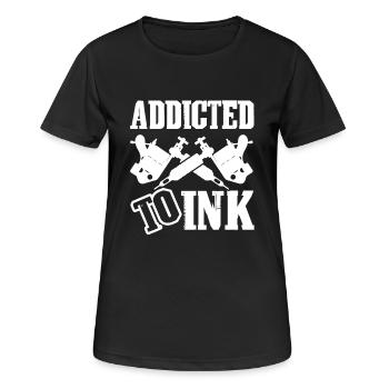 Tätowierer süchtig nach Tinte Tätowierungskunst - Frauen T-Shirt atmungsaktiv - Schwarz - Vorne - AI Model Female 172 light (172cm)