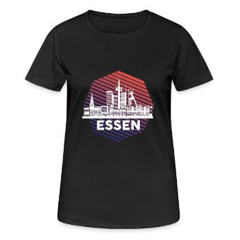 Stadt Essen - Frauen T-Shirt atmungsaktiv - Schwarz - Vorne - AI Model Female 172 light (172cm)