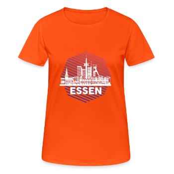Stadt Essen - Frauen T-Shirt atmungsaktiv - Neonorange - Vorne - AI Model Female 172 dark (172cm)
