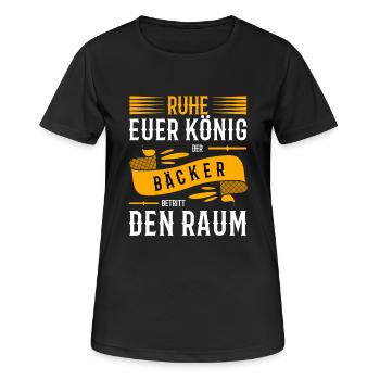 Lustige Bäcker Sprüche - Frauen T-Shirt atmungsaktiv - Schwarz - Vorne - AI Model Female 172 light (172cm)