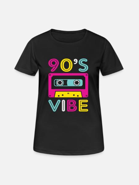 90s 90s fashion 90s music 90s party - Women's Breathable T-Shirt - black