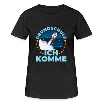 Einschulung 2021 Einschulungsgeschenk - Frauen T-Shirt atmungsaktiv - Schwarz - Vorne - AI Model Female 172 light (172cm)