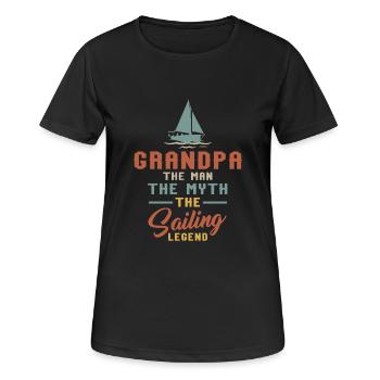 Grand-père L'Homme Le Mythe Le Sailor Legend Sailor - T-shirt respirant Femme - noir - Devant - AI Model Female 172 light (172cm)