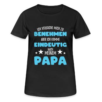 kind geburt baby Papa - Frauen T-Shirt atmungsaktiv - Schwarz - Vorne - AI Model Female 172 light (172cm)