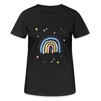 Welcome to the World Little One + to the birth - Women's Breathable T-Shirt - black - Front - AI Model Female 172 light (172cm)