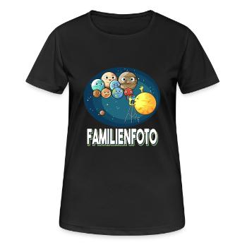 Foto Sonnenystem Planeten Planet Familienfoto - Frauen T-Shirt atmungsaktiv - Schwarz - Vorne - AI Model Female 172 light (172cm)