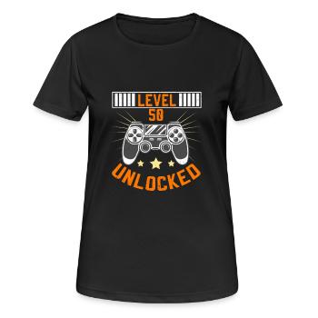 50th birthday - Women's Breathable T-Shirt - black - Front - AI Model Female 172 light (172cm)