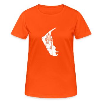 Amrum North Sea Island - Women's Breathable T-Shirt - neon orange - Front - AI Model Female 172 dark (172cm)