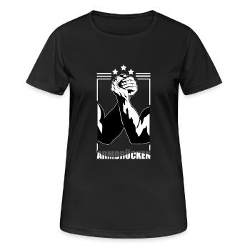 Bras de table - Bras de fer - T-shirt respirant Femme - noir - Devant - AI Model Female 172 light (172cm)
