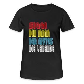 Siggi Siegfred Vorname Geburtsname Spitzname - Frauen T-Shirt atmungsaktiv - Schwarz - Vorne - AI Model Female 172 light (172cm)