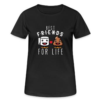Toilettenpapier Kacken Toilette Kacken Geschenk - Frauen T-Shirt atmungsaktiv - Schwarz - Vorne - AI Model Female 172 light (172cm)