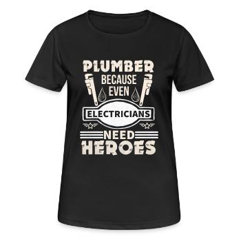 Klempner - Frauen T-Shirt atmungsaktiv - Schwarz - Vorne - AI Model Female 172 light (172cm)
