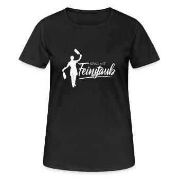 Spaß mit Feinstaub - Frauen T-Shirt atmungsaktiv - Schwarz - Vorne - AI Model Female 172 light (172cm)