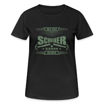 Schreiner wie der Schreiner kanns keiner - Frauen T-Shirt atmungsaktiv - Schwarz - Vorne - AI Model Female 172 light (172cm)