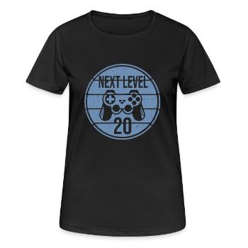 Console de jeu gamer du 20e anniversaire - T-shirt respirant Femme - noir - Devant - AI Model Female 172 light (172cm)