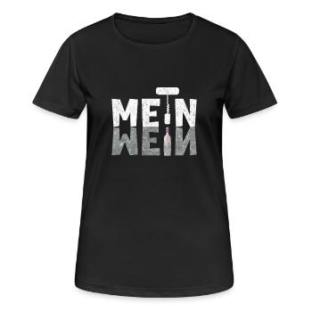 Mein Wein lustiges Weintrinker Geschenk - Frauen T-Shirt atmungsaktiv - Schwarz - Vorne - AI Model Female 172 light (172cm)