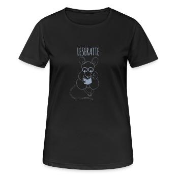 Lesen Leseratte Buch - Frauen T-Shirt atmungsaktiv - Schwarz - Vorne - AI Model Female 172 light (172cm)