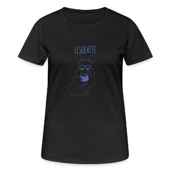 Lesen Leseratte Buch - Frauen T-Shirt atmungsaktiv - Schwarz - Vorne - AI Model Female 172 light (172cm)