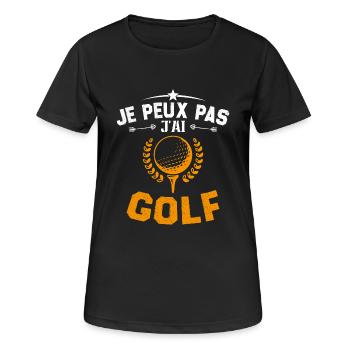Je Peux Pas J'ai Golf Cadeau Pour Joueur De Golf - T-shirt respirant Femme - noir - Devant - AI Model Female 172 light (172cm)
