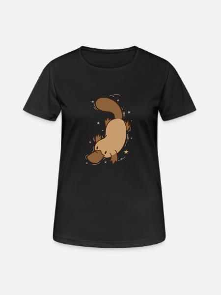 Schnabeltier beim Tauchen Australien - Frauen T-Shirt atmungsaktiv - Schwarz