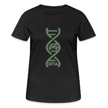 Gaming ist meine DNA Zocker Controller - Frauen T-Shirt atmungsaktiv - Schwarz - Vorne - AI Model Female 172 light (172cm)