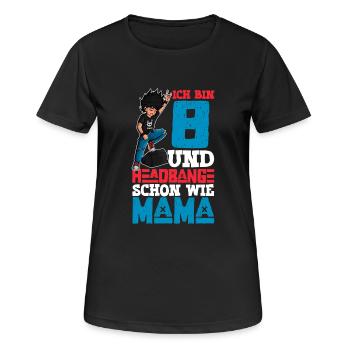 Ich bin 8 - Jungen Rocker - Frauen T-Shirt atmungsaktiv - Schwarz - Vorne - AI Model Female 172 light (172cm)