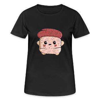 Kawaii Thumb Homme avec Cheveux Roux Design - T-shirt respirant Femme - noir - Devant - AI Model Female 172 light (172cm)