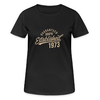 Guaranteed Released Vintage 1973 Birthday - Women's Breathable T-Shirt - black - Front - AI Model Female 172 light (172cm)