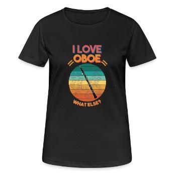 I love Oboe - What else? - Women's Breathable T-Shirt - black - Front - AI Model Female 172 light (172cm)