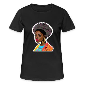 Frau - Frauen T-Shirt atmungsaktiv - Schwarz - Vorne - AI Model Female 172 light (172cm)