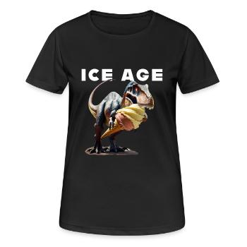 Eiszeit mit Dinosaurier - Frauen T-Shirt atmungsaktiv - Schwarz - Vorne - AI Model Female 172 light (172cm)