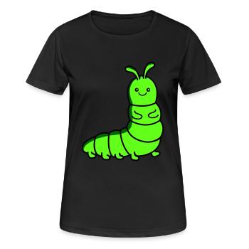 raupe - Frauen T-Shirt atmungsaktiv - Schwarz - Vorne - AI Model Female 172 light (172cm)
