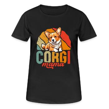 Corgi Mama - T-shirt respirant Femme - noir - Devant - AI Model Female 172 light (172cm)